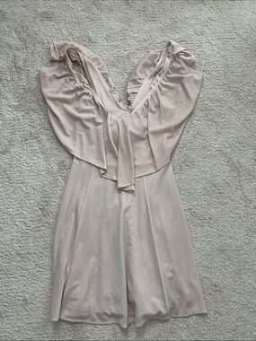 Show Me Your MuMu Blush Pink Ruffle V-Neck Mini Dress